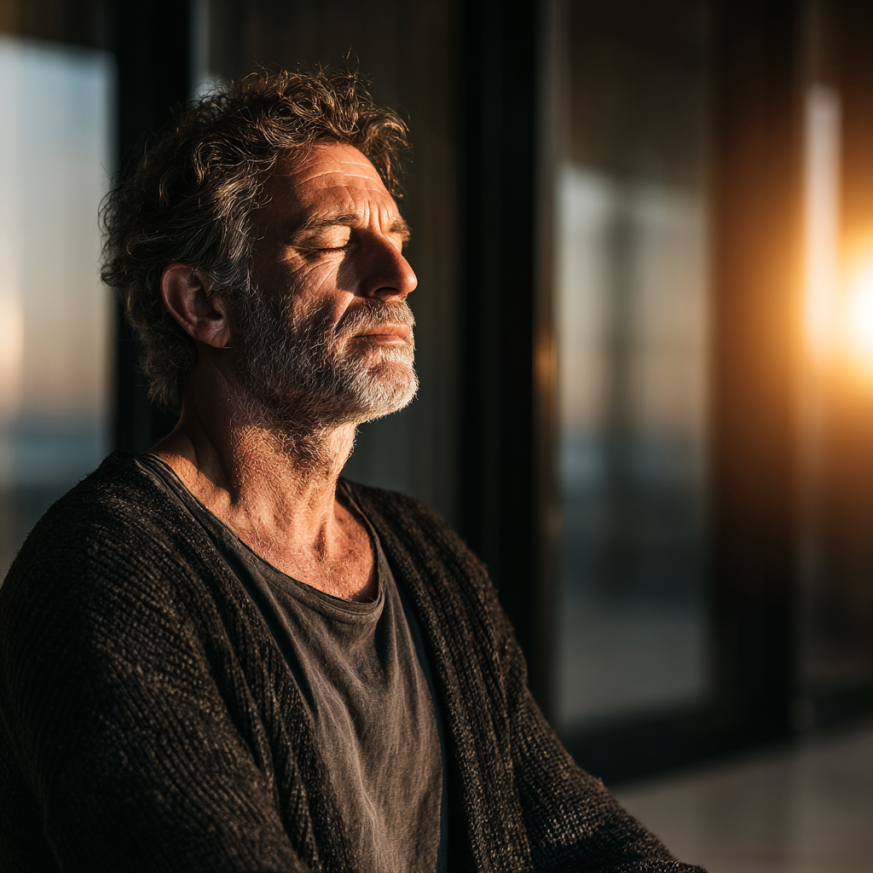 Сильний чоловік тренується